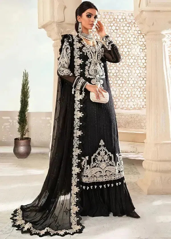 Maria B Chiffon Suit-Black-Chiffon-Aarasta
