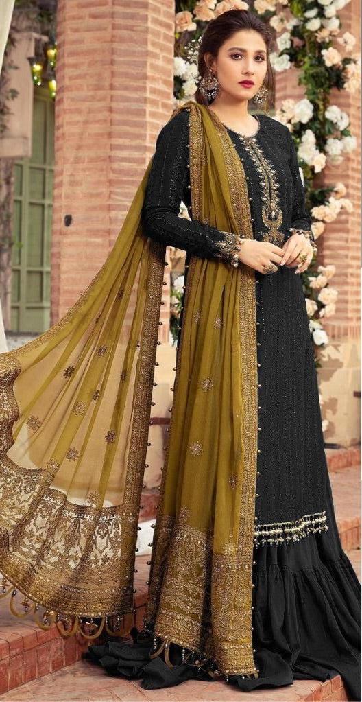 Maria B Chiffon Suit-Black-Chiffon-Aarasta