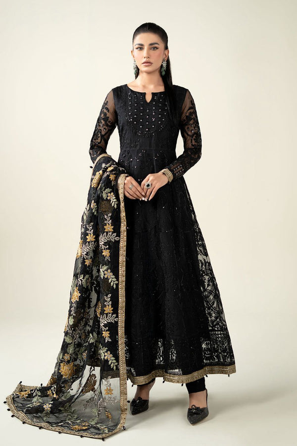 Maria B Organza Suit-Black-Organza-Aarasta