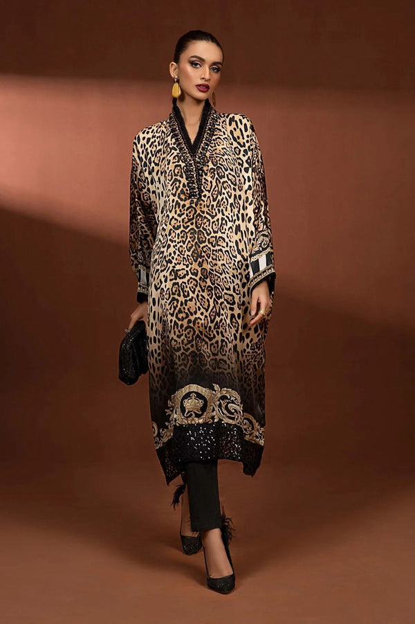 Maria B Silk Suit-Black-Silk-Aarasta