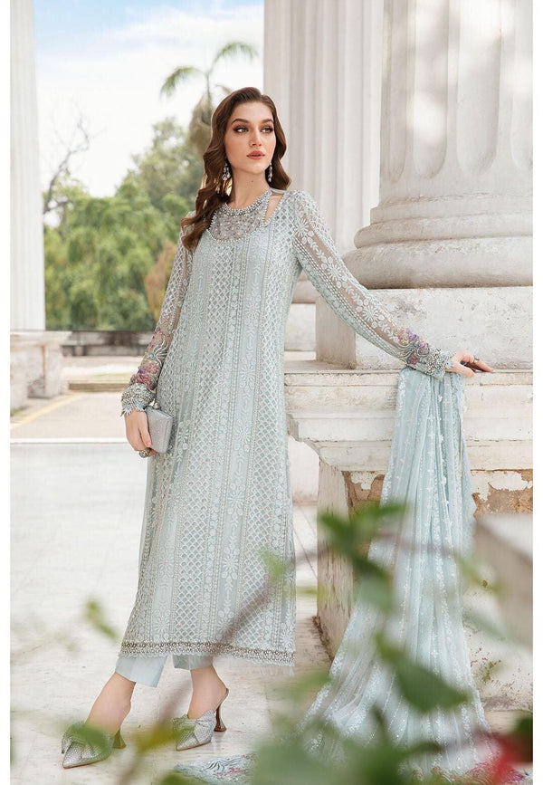 Maria B Chiffon Suit-Ferozi-Chiffon-Aarasta