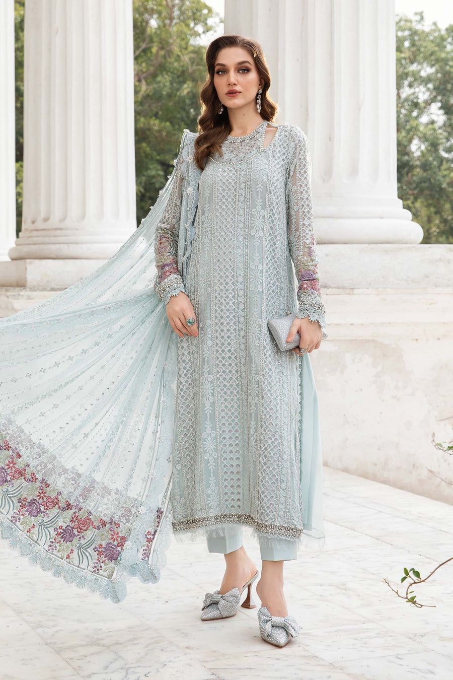 Maria B Organza Suit-Ferozi-Organza-Aarasta