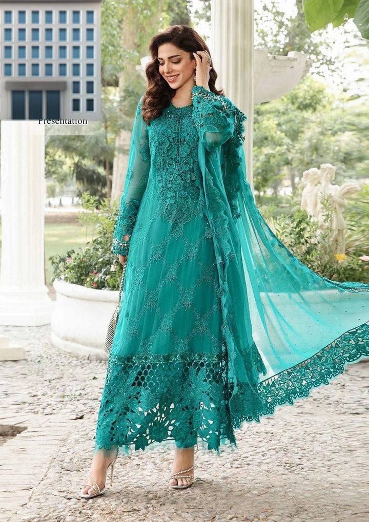 Maria B Chiffon Suit-Green-Chiffon-Aarasta