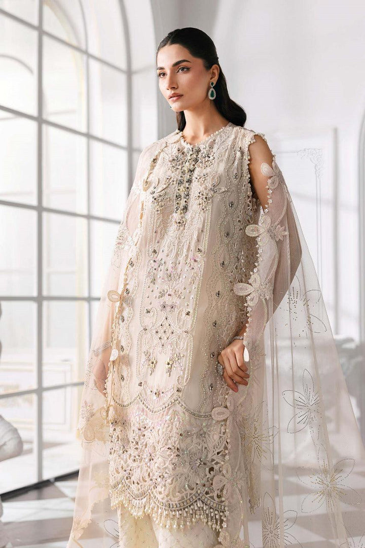 Maria B Chiffon Suit-Off White-Chiffon-Aarasta