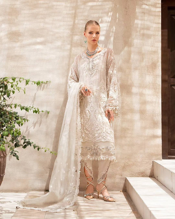 Maria B Net Suit-Off White-Net-Aarasta