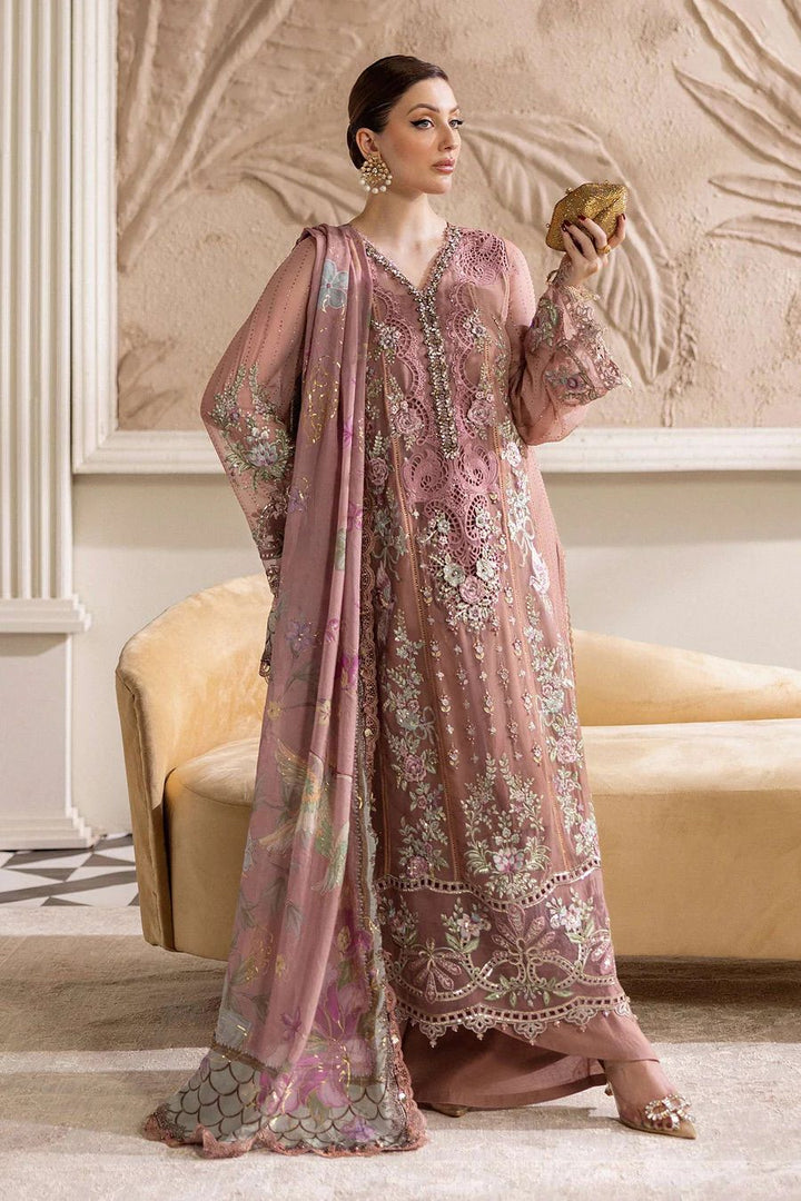 Maria B Chiffon Suit-Peach-Chiffon-Aarasta