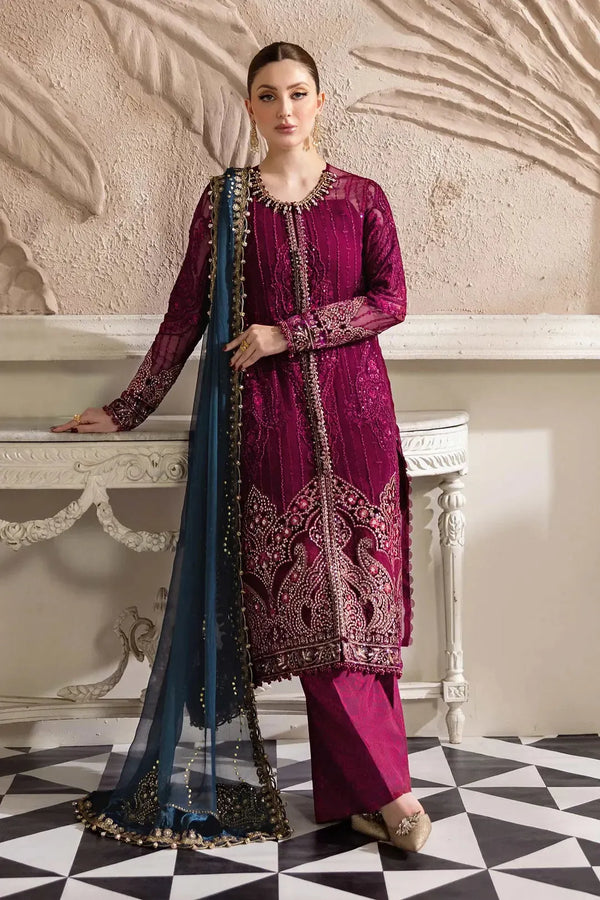 Maria B Chiffon Suit-Pink-Chiffon-Aarasta