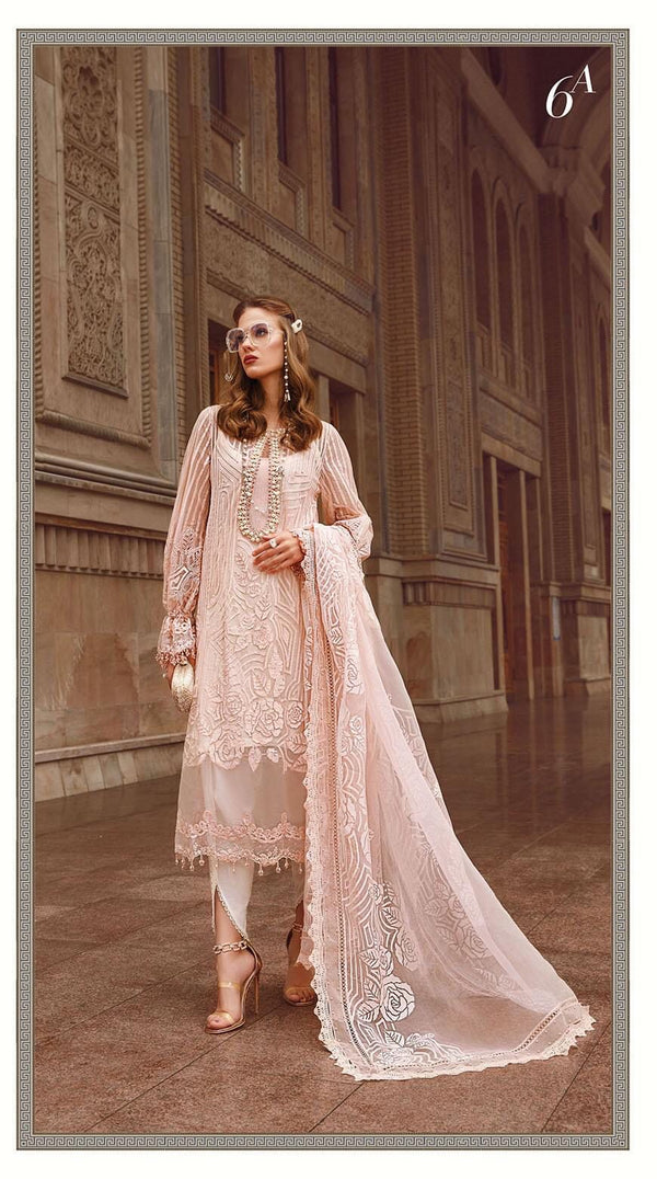 Maria B Organza Suit-Pink-Organza-Aarasta