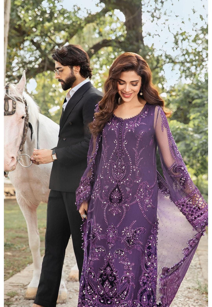Maria B Chiffon Suit-Purple-Chiffon-Aarasta