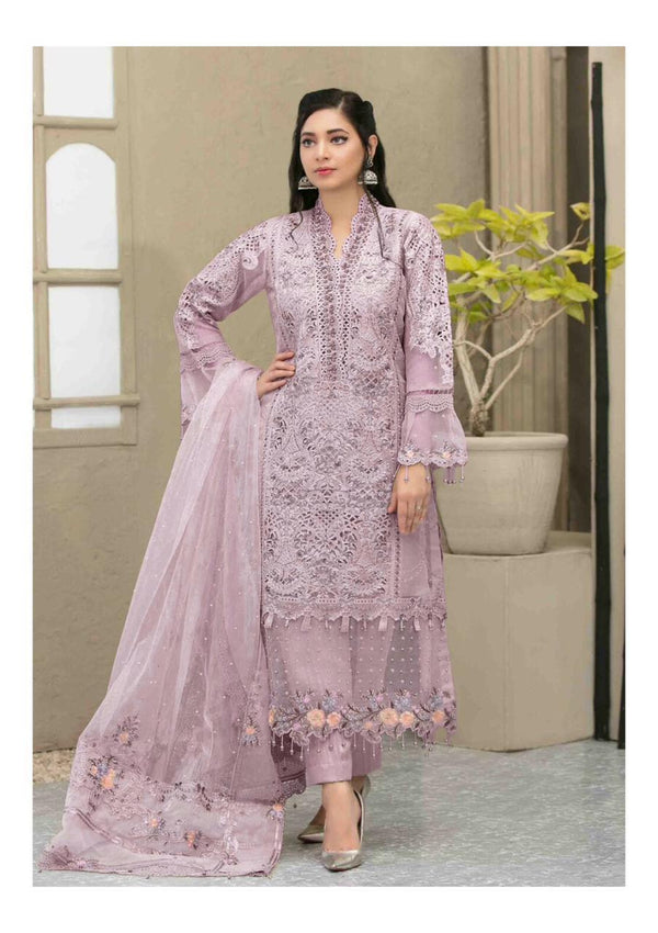 Maria B Organza Suit-Purple-Organza-Aarasta