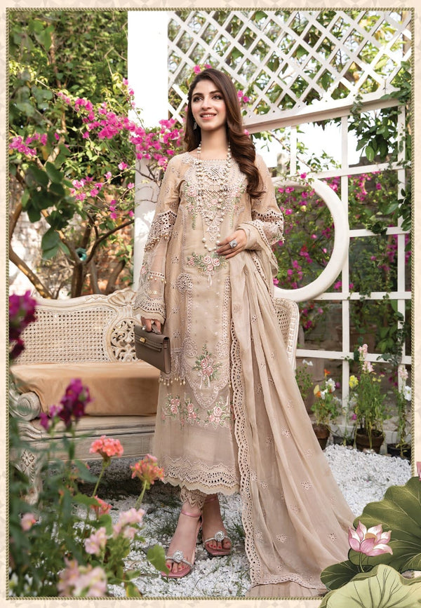 Maria B Chiffon Suit-Skin-Chiffon-Aarasta