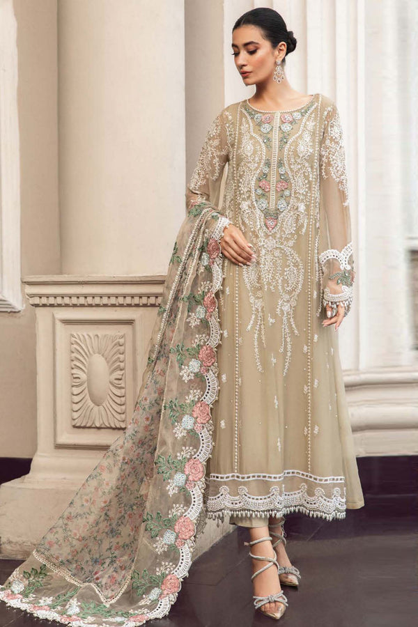 Maria B Chiffon Suit-Skin-Chiffon-Aarasta