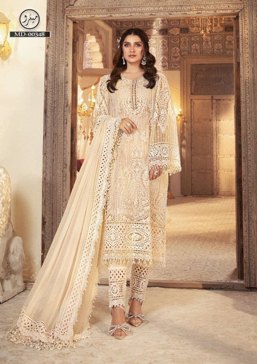 Maria B Organza Suit-Yellow-Organza-Aarasta