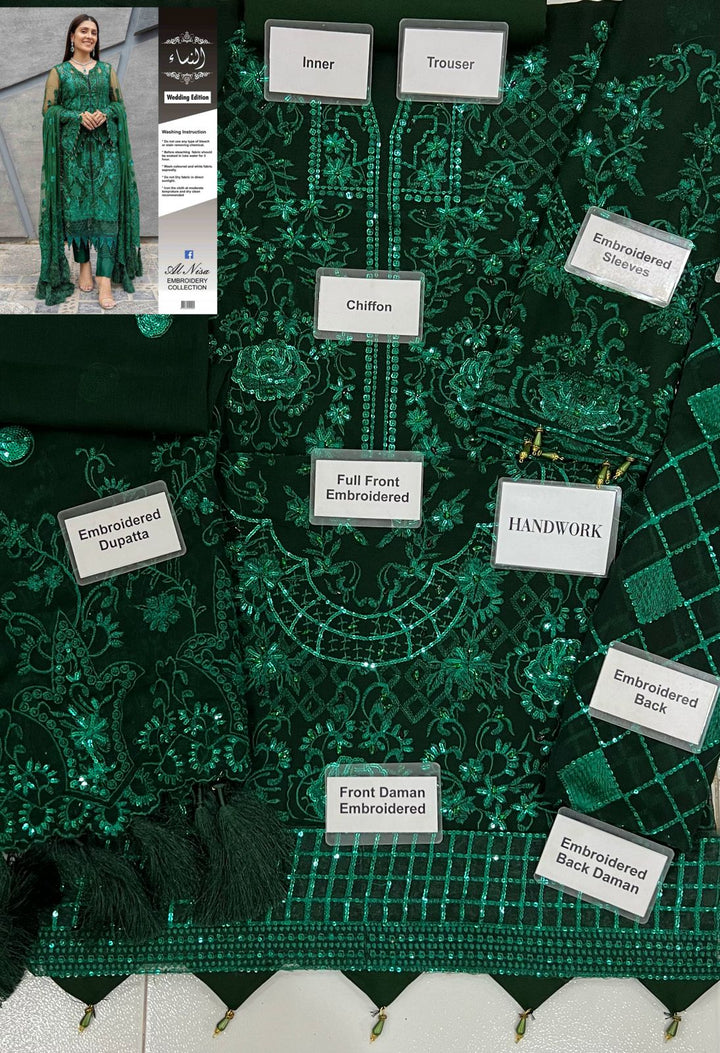 Maryam Hussain Chiffon Suit-Aarasta