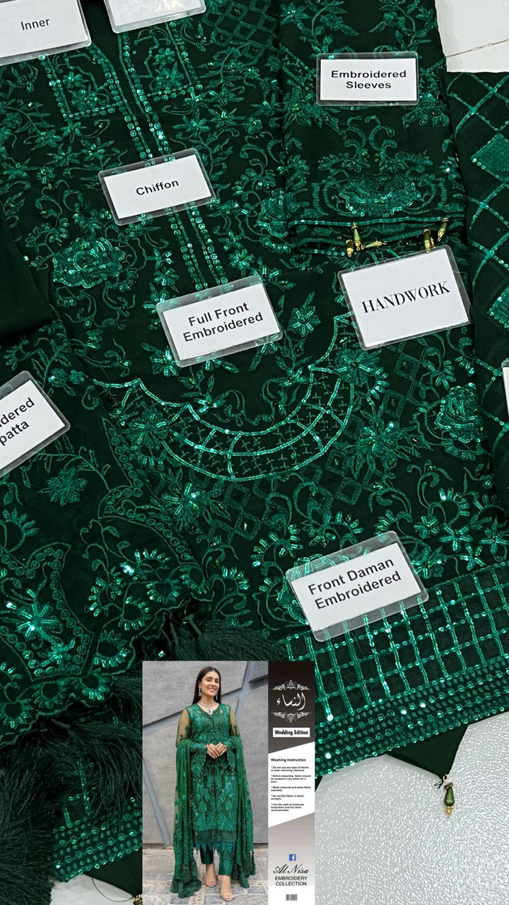 Maryam Hussain Chiffon Suit-Aarasta