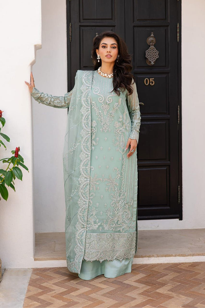 Maryam N Maria Chiffon Suit-Ferozi-Chiffon-Aarasta