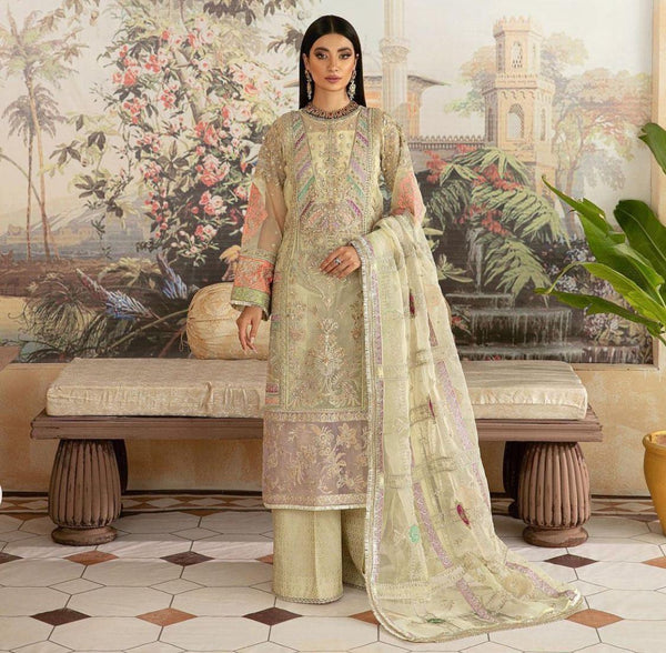 Maryam Hussain Organza Suit-Yellow-Organza-Aarasta