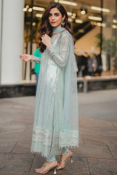 Maya Ali Chiffon Suit-Green-Chiffon-Aarasta