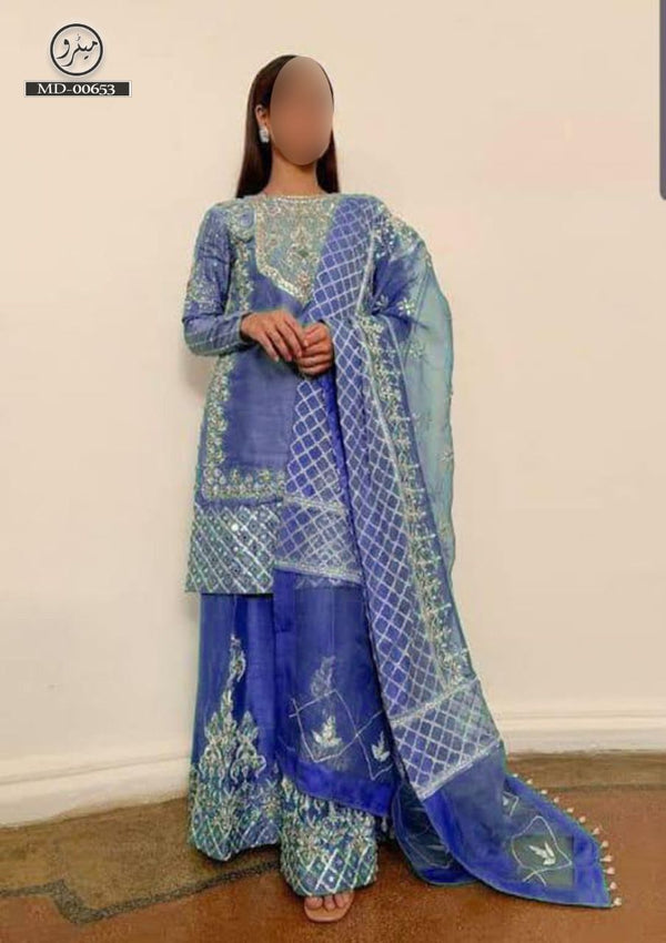 Mina Hassan Masuri Suit-Blue-Masuri-Aarasta