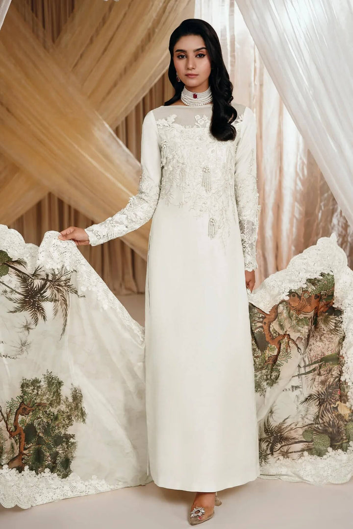 Musferah Saad Silk Suit-Off White-Silk-Aarasta