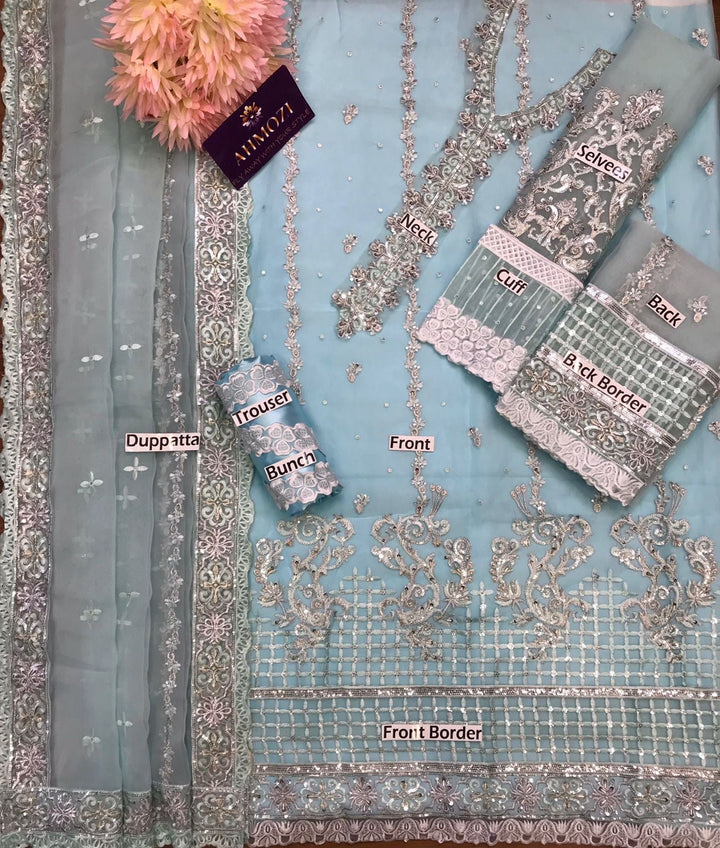 Mushq Organza Suit-Aarasta