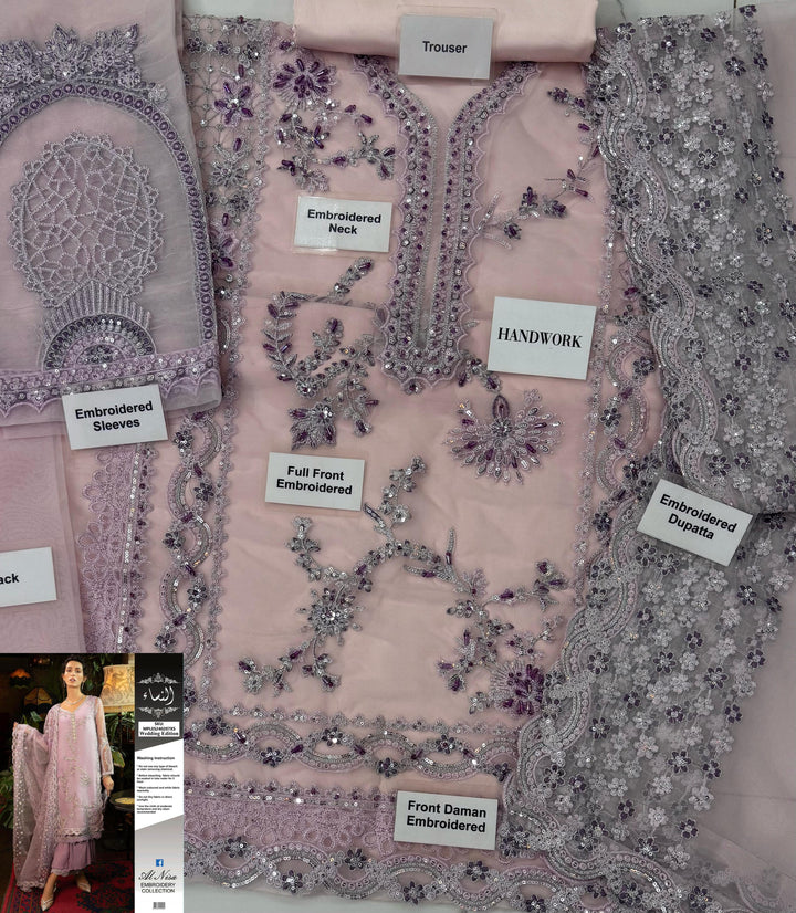 Mushq Organza Suit-Aarasta