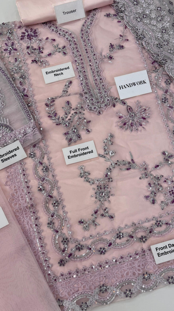 Mushq Organza Suit-Aarasta