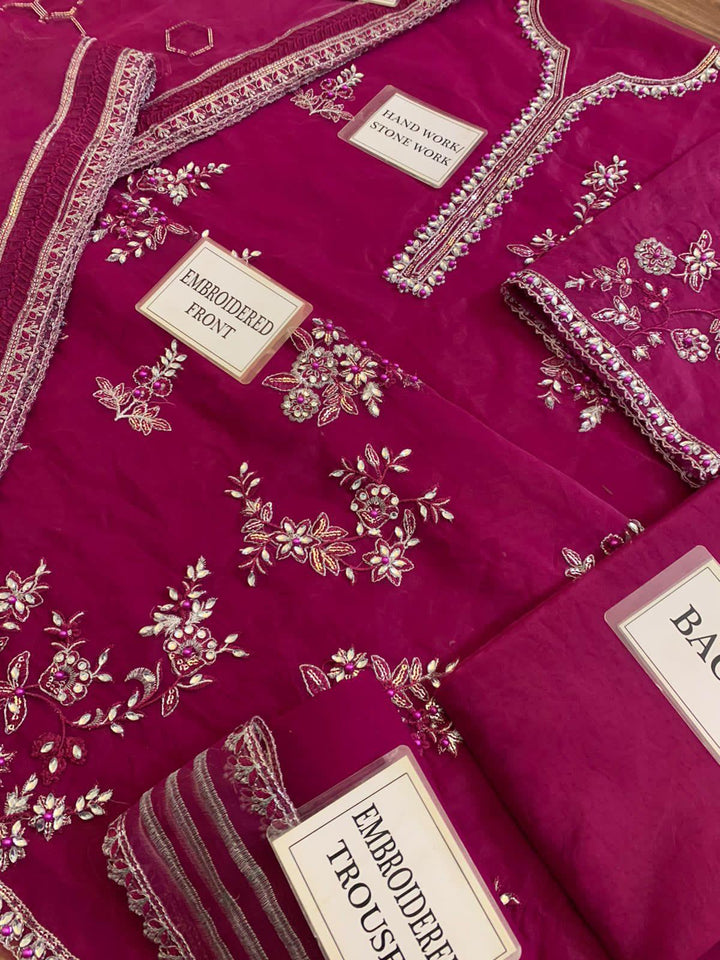 Mushq Organza Suit-Aarasta