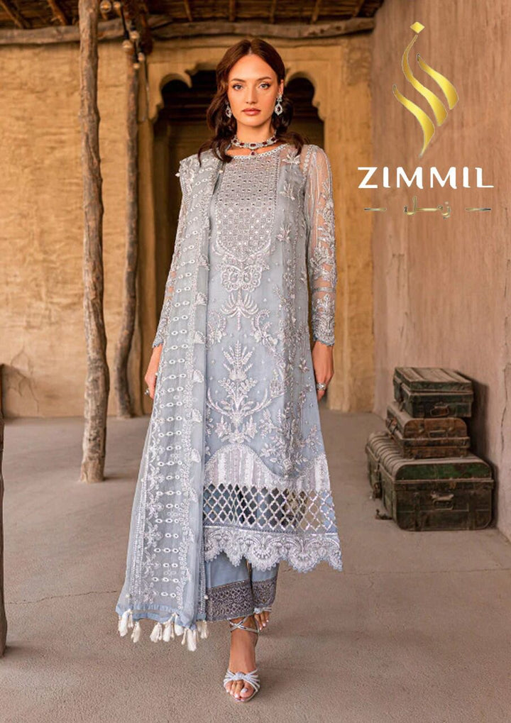 Mushq Chiffon Suit-Grey-Chiffon-Aarasta