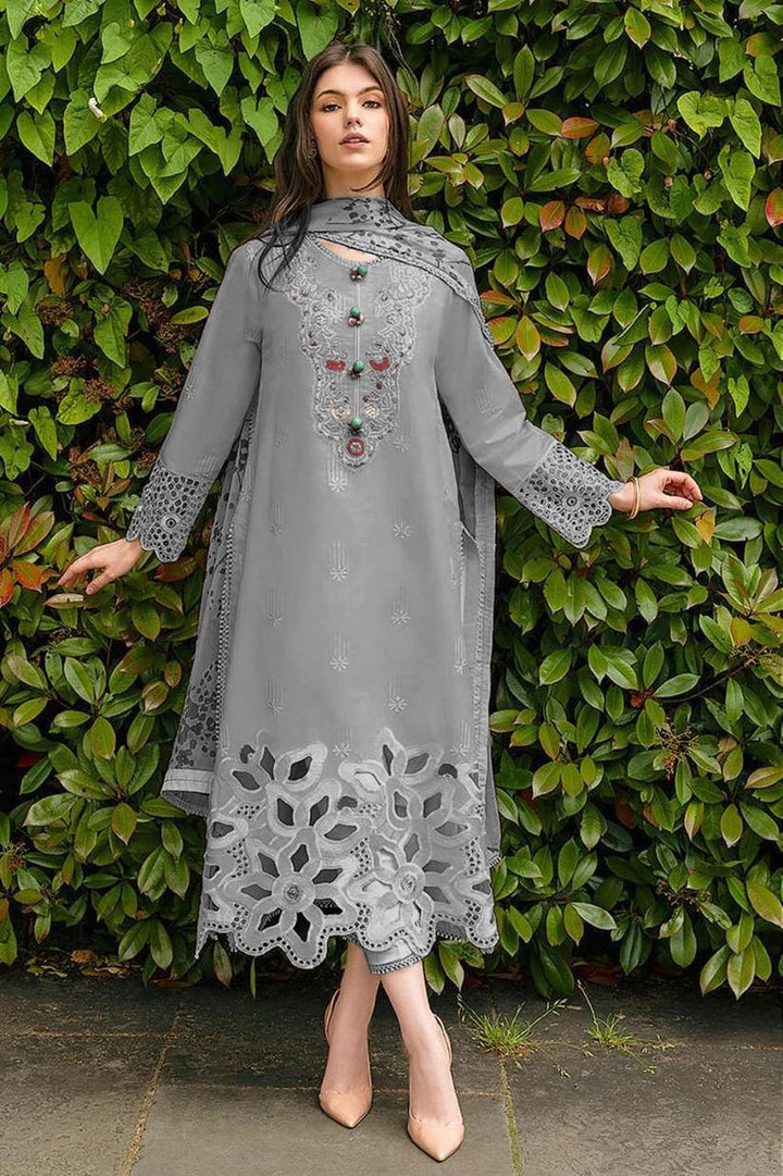 Mushq Organza Suit-Grey-Organza-Aarasta