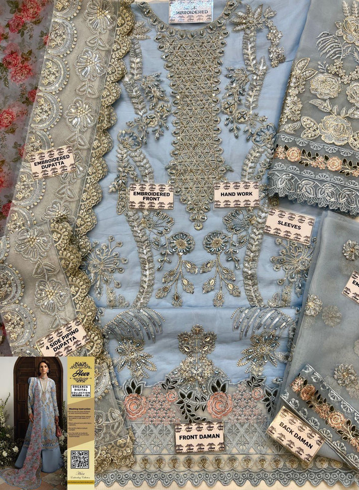 Nureh Organza Suit-Aarasta