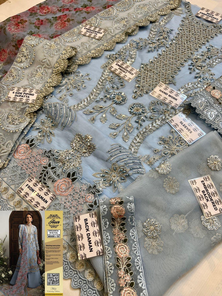 Nureh Organza Suit-Aarasta