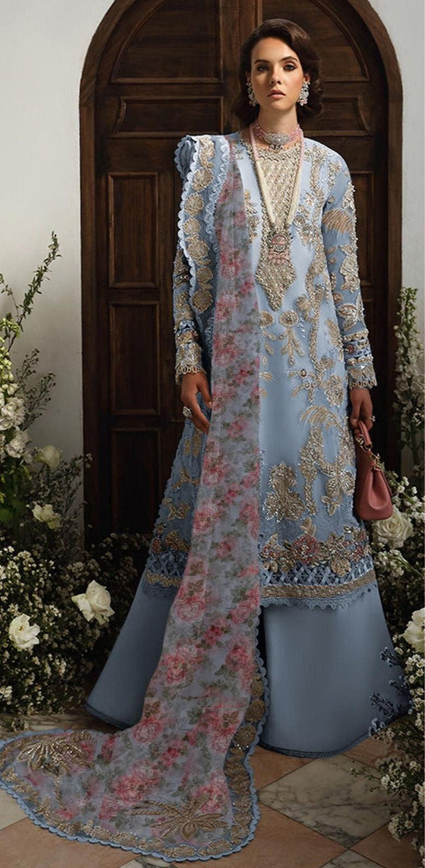 Nureh Organza Suit-Ferozi-Organza-Aarasta