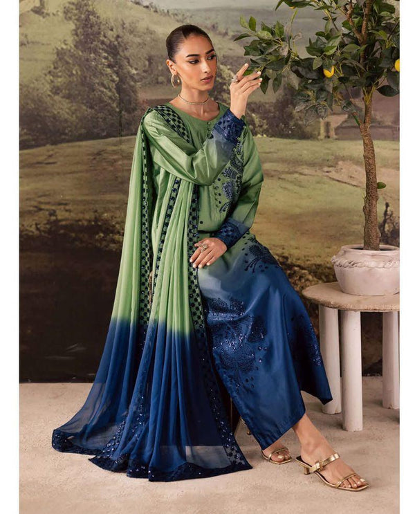 Nureh Silk Suit-Green-Silk-Aarasta