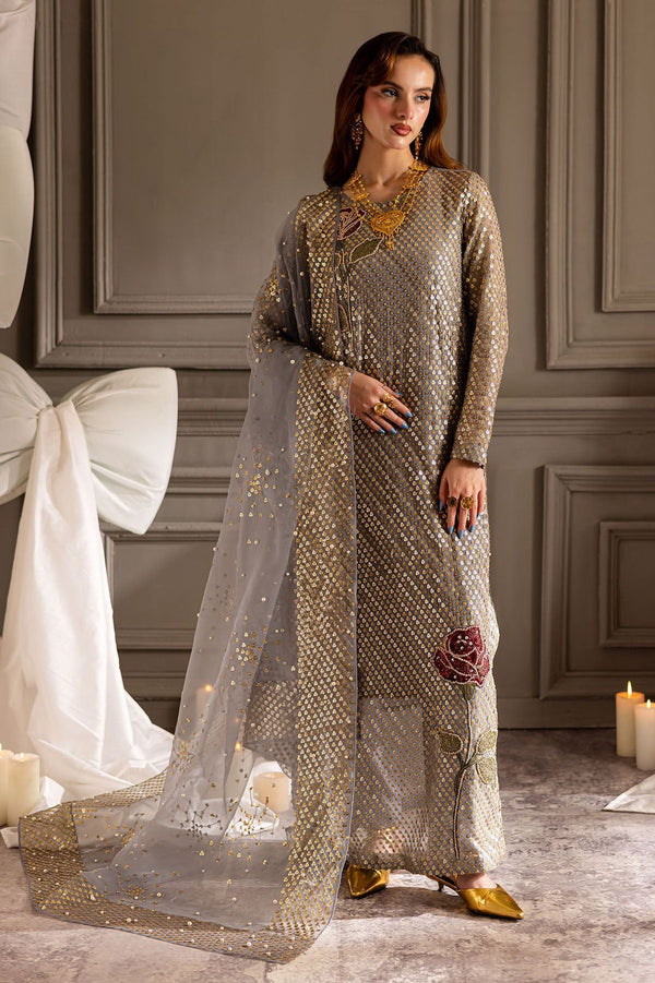 Nureh Chiffon Suit-Grey-Chiffon-Aarasta