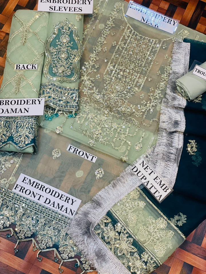 Gul Mira Organza Suit-Aarasta