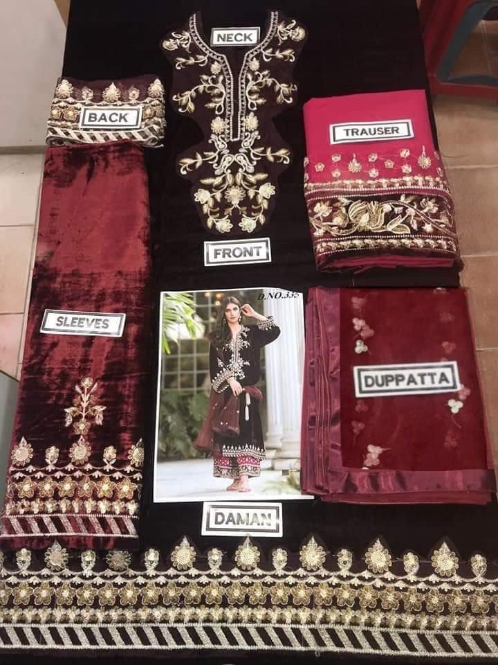 Sana Abbas Velvet Suit-Aarasta