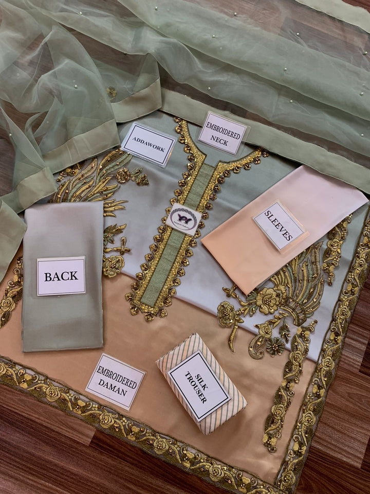 Peacock Silk Suit-Aarasta