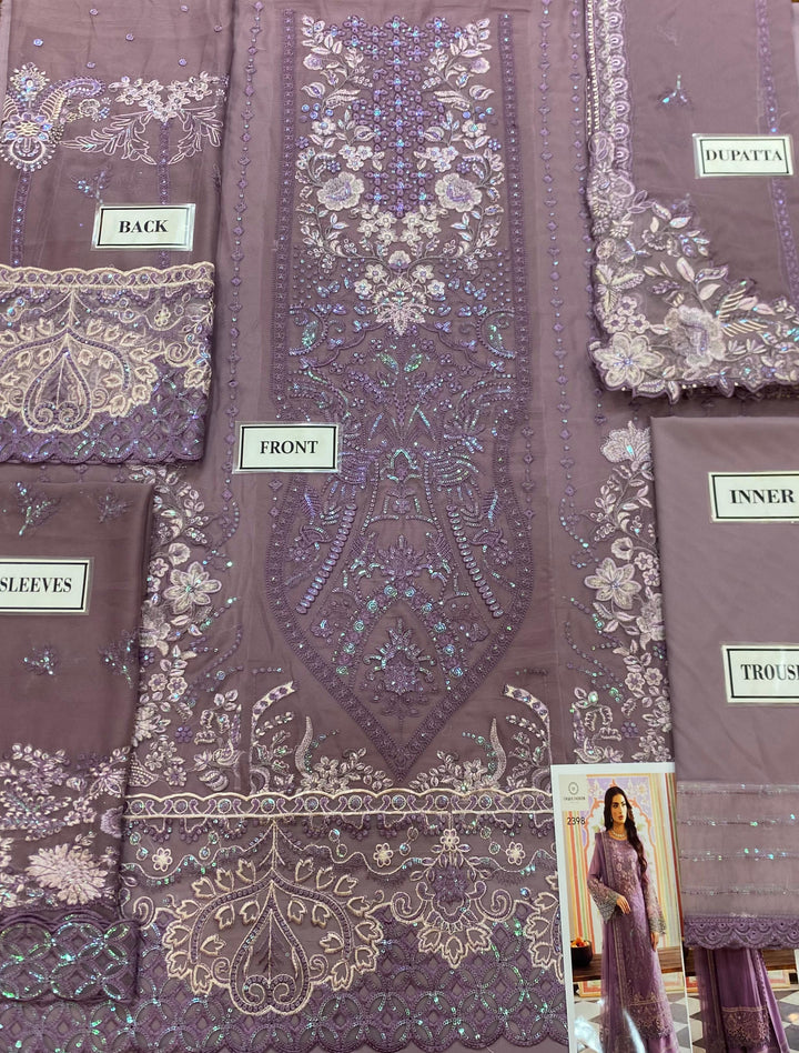 Embroidered Chiffon Suit-Aarasta