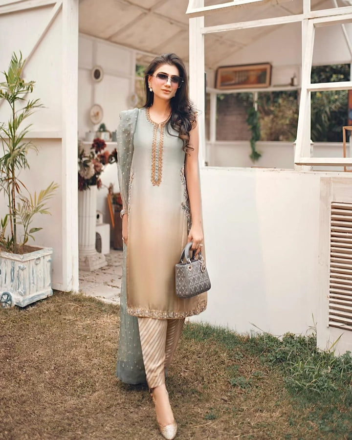 Peacock Silk Suit-Aarasta