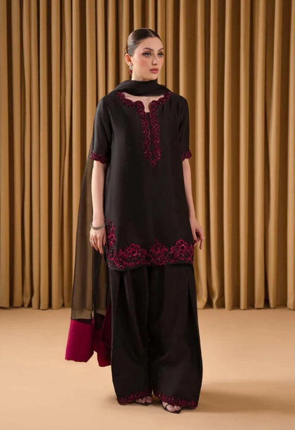 Ruby Silk Suit-Black-Silk-Aarasta