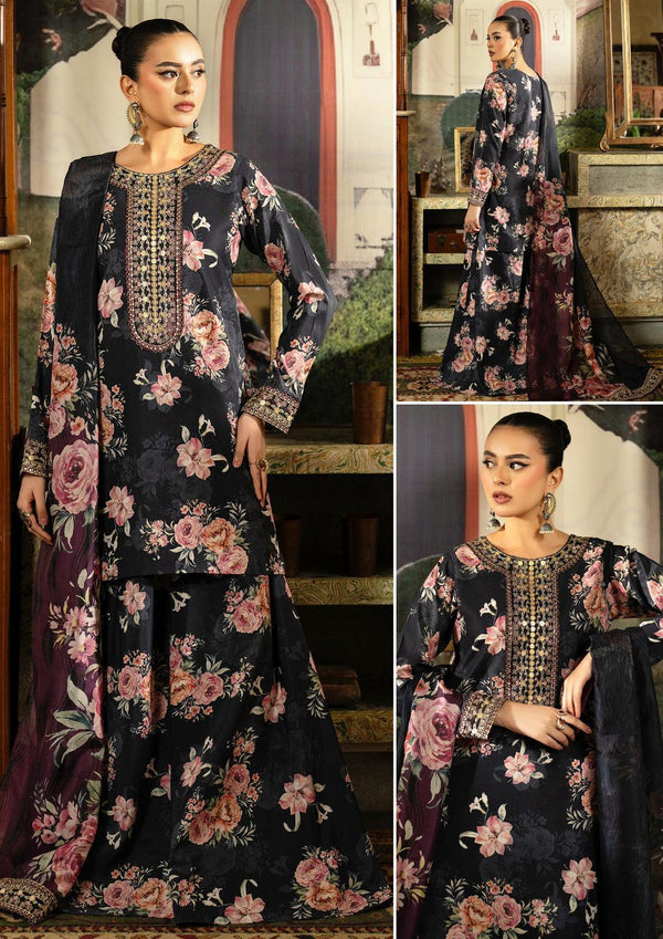 Esra Silk Suit-Black-Silk-Aarasta