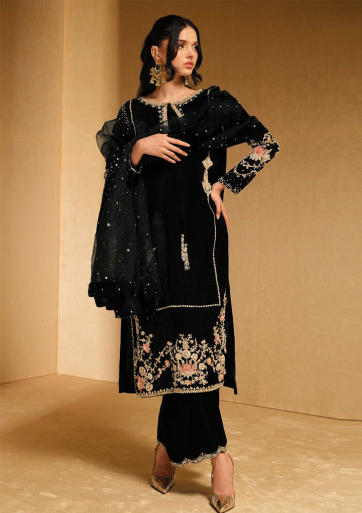 Khakha Velvet Suit-Black-Velvet-Aarasta
