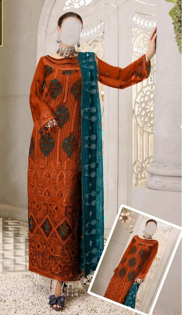 Afsaneh Net Suit-Orange-Net-Net-Aarasta