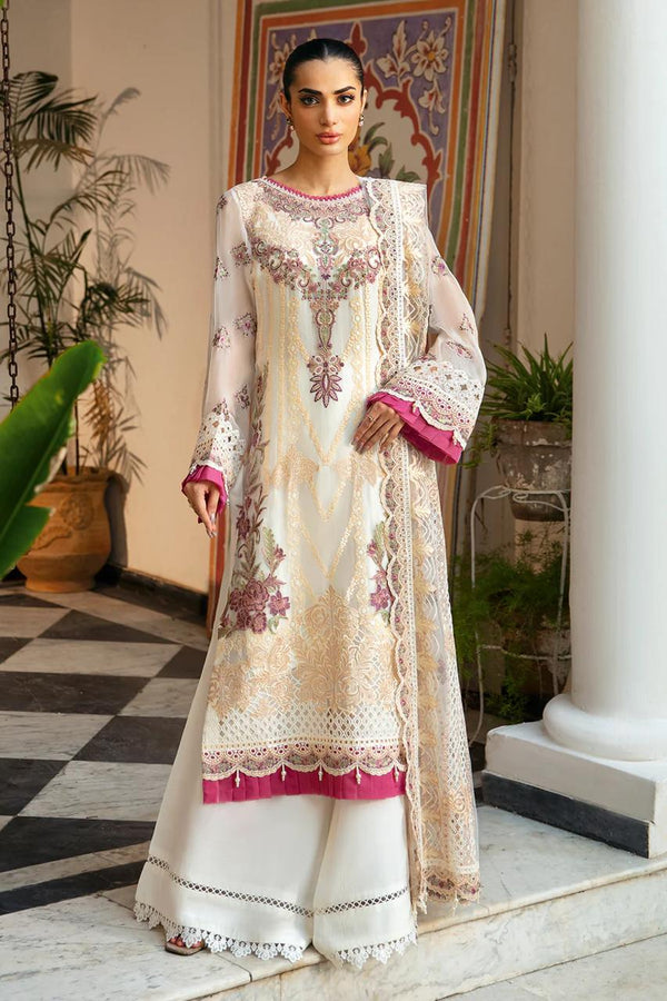 Dastak Chiffon Suit-White-Chiffon-Aarasta