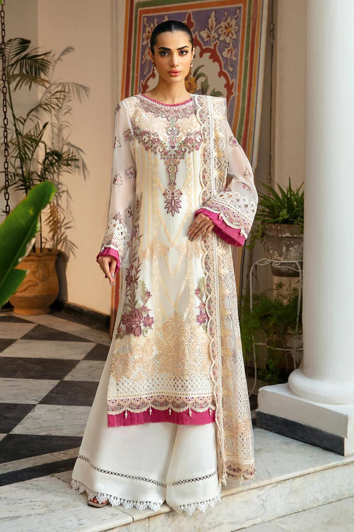 Dastak Chiffon Suit-White-Chiffon-Aarasta