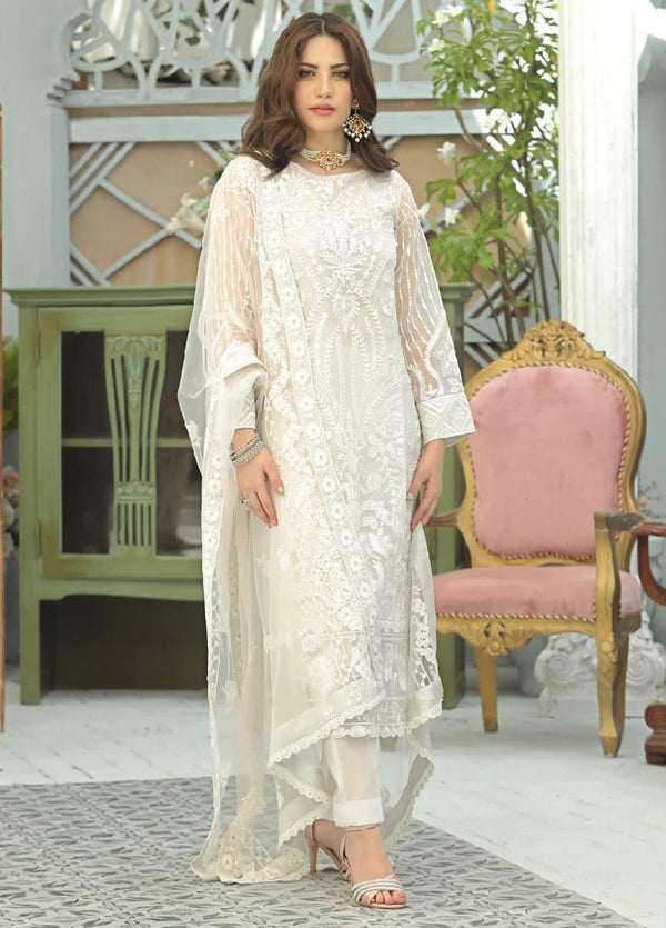 Neelum Munir Organza Suit-White-Organza-Aarasta