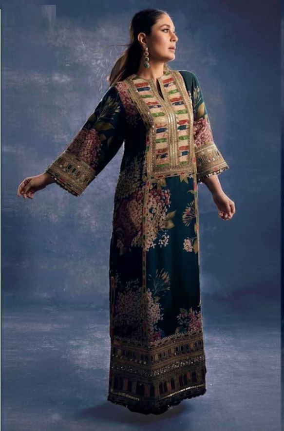 Sabya Sachi Silk Suit-Zinc-Silk-Aarasta