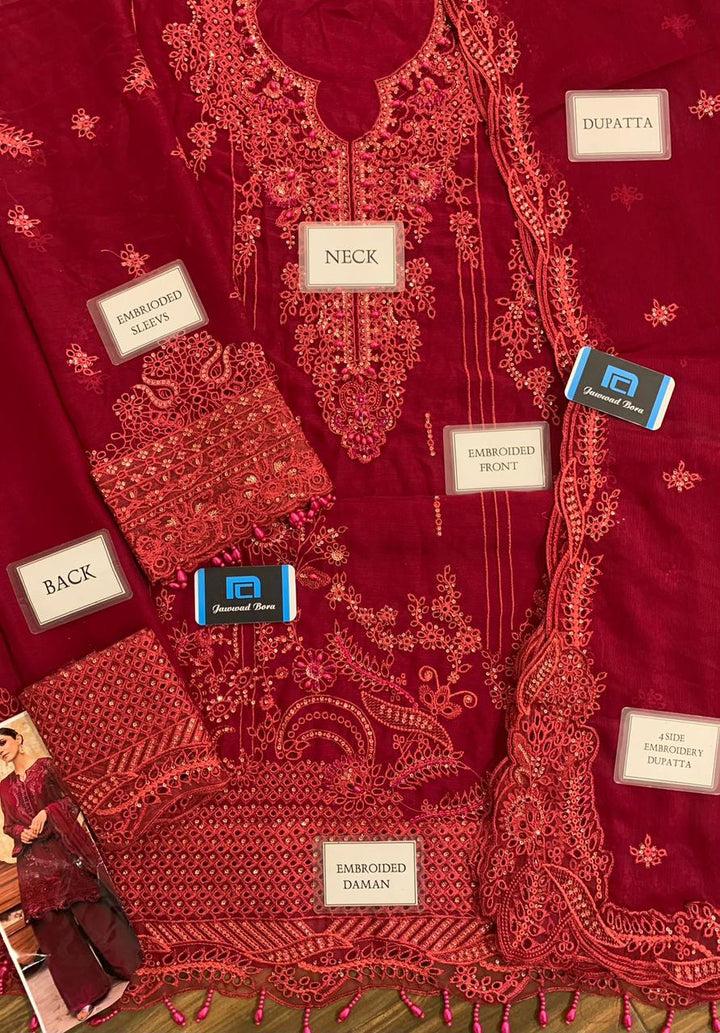 Qalamkar Chiffon Suit-Aarasta