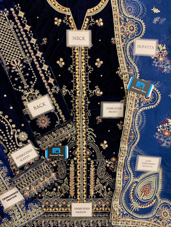 Qalamkar Velvet Suit-Aarasta